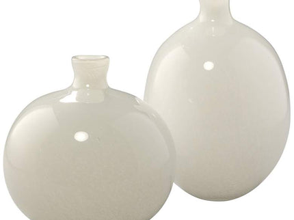 Jamie Young Minx White Glass Decorative Vases Set of 2