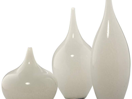 Jamie Young Nymph White Glass Decorative Vases Set of 3
