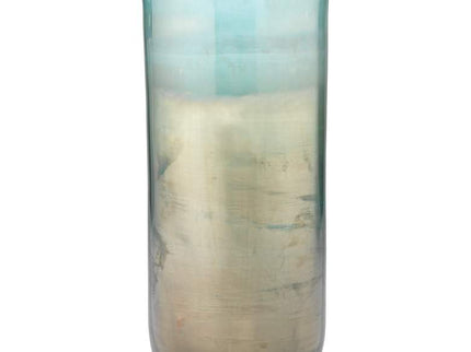Jamie Young Vapor Metallic Aqua 20" High Glass Vase