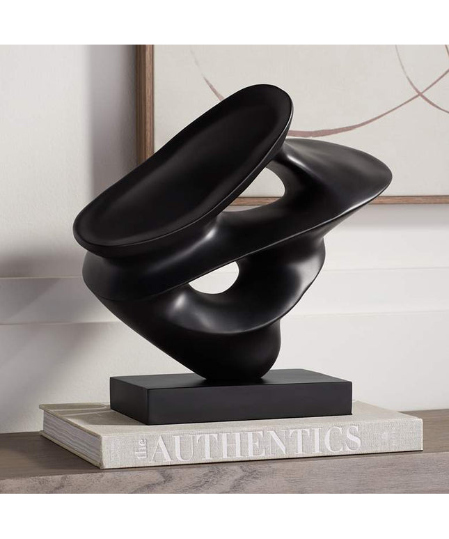 Janet 14 1/2" Wide Black Abstract Sculpture