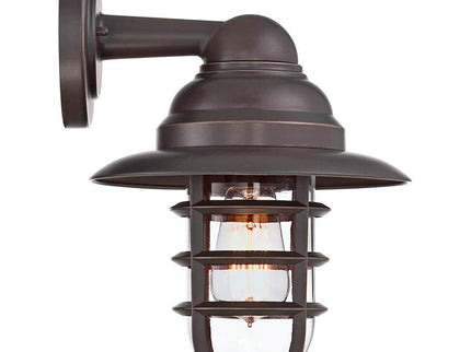 John Timberland Marlowe 13 1/4" High Bronze Cage Wall Sconces Set of 2