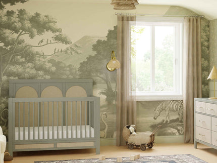 M24801FSPSEW,Namesake,Eloise 4-in-1 Convertible Crib in French Sage and Performance Sand Eco-Weave