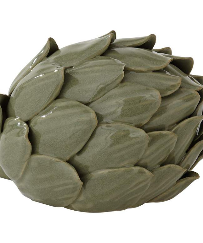 Layered 5" Wide Matte Green Decorative Artichoke Sculpture