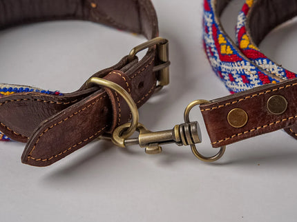 Moroccan Kilim Dog Leash and Collar