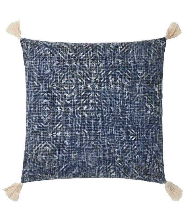 Loloi Blue Geometric 22" Square Down Filled Throw Pillow