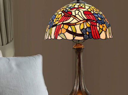 Lovebirds Floral 19" High Antique Bronze Accent Table Lamp