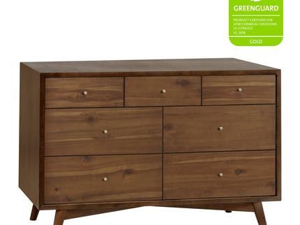 M15916NL,Palma 7-Drawer Double Dresser  Assembled in Natural Walnut