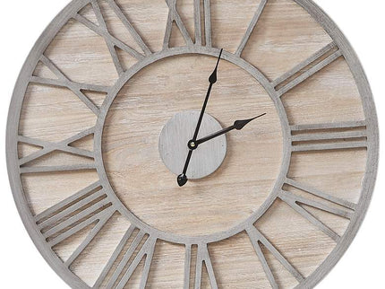 Madison Park Mason 23 1/2" Round Natural Wood Wall Clock