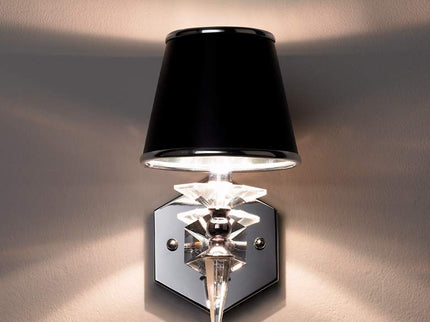 Manhattan 13" High Black and Chrome Crystal Wall Sconce Set of 2