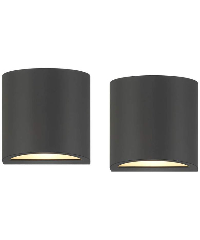 Marisha 4 3/4" High Black LED Outdoor Wall Light Set of 2