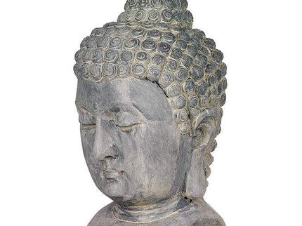 Meditating Buddha Head 18 1/2" High Outdoor Statue