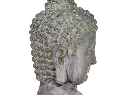 Meditating Buddha Head 18 1/2" High Outdoor Statue