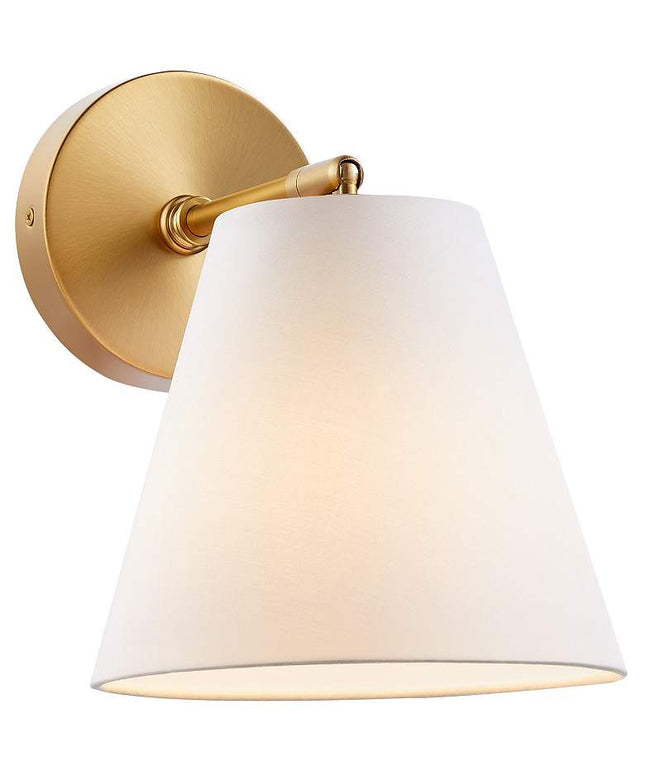 Meridian 10" High Natural Brass Wall Sconces Set of 2