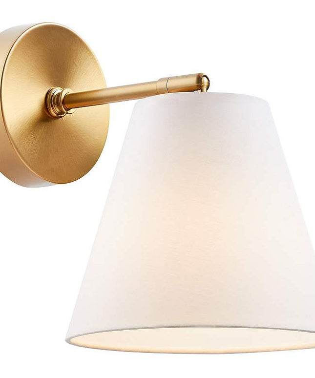 Meridian 10" High Natural Brass Wall Sconces Set of 2