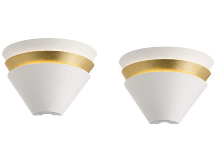 Misty 6 1/4" High White and Gold Leaf LED Wall Sconce Set of 2