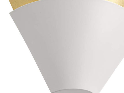 Misty 6 1/4" High White and Gold Leaf LED Wall Sconce Set of 2