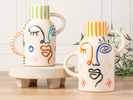 Moroccan Handpainted Visage Vase