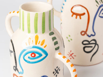 Moroccan Handpainted Visage Vase