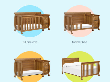 M5582CT,DaVinci,Kalani 4-in-1 Convertible Crib & Changer in Chestnut