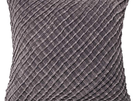 New Classics Gray 22" Square Crosshatch Velvet Throw Pillow