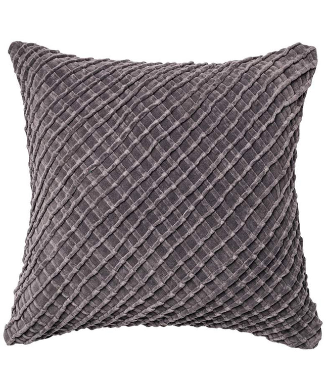 New Classics Gray 22" Square Crosshatch Velvet Throw Pillow