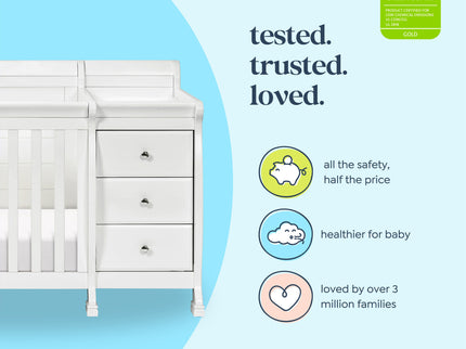 M5582W,DaVinci,Kalani 4-in-1 Convertible Crib & Changer in White