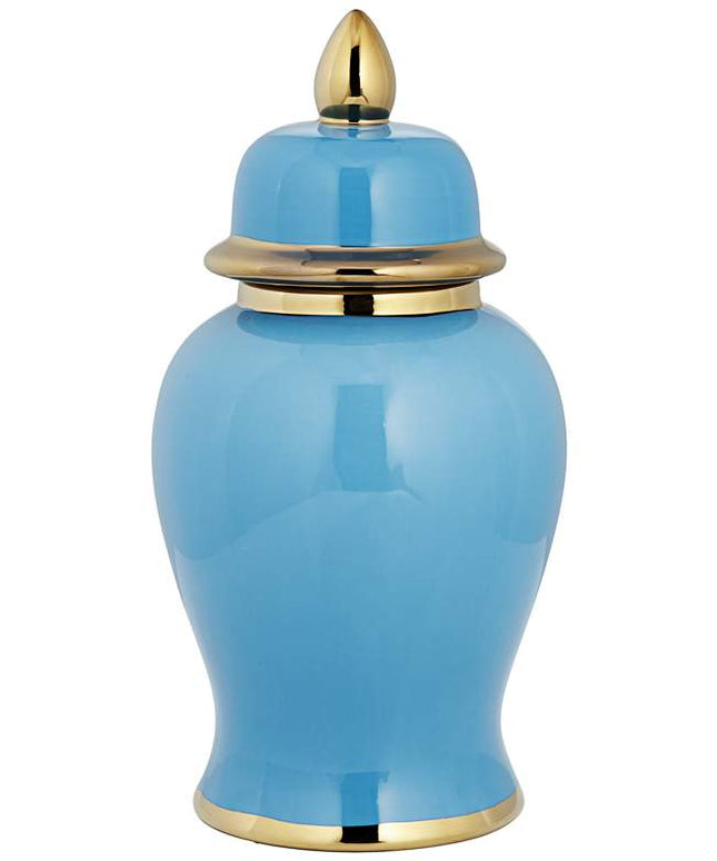 Nirvana Shiny Turquoise Porcelain Ginger Jar with Lid
