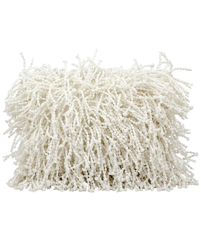 Nourison Shag White Skinny Fugga 20" x 14" Throw Pillow