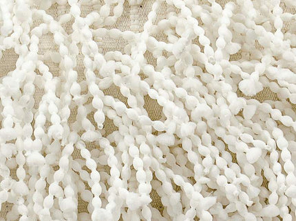 Nourison Shag White Skinny Fugga 20" x 14" Throw Pillow