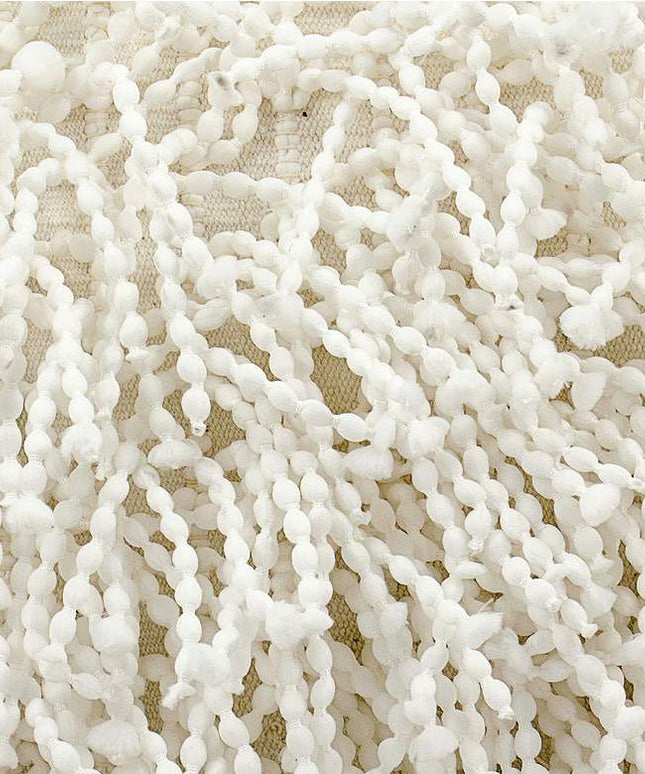 Nourison Shag White Skinny Fugga 20" x 14" Throw Pillow