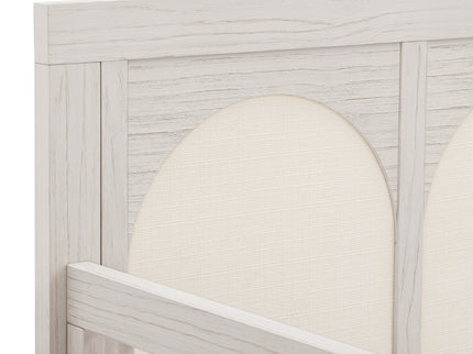 M24801WDFPEW,Namesake,Eloise 4-in-1 Convertible Crib in White Driftwood and Performance Pearl Eco-Weave