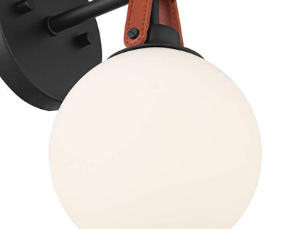 Nubuck 10 1/2" High Black and Brown Leather Wall Sconce Set of 2