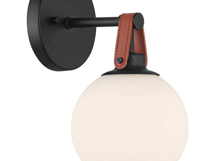 Nubuck 10 1/2" High Black and Brown Leather Wall Sconce Set of 2