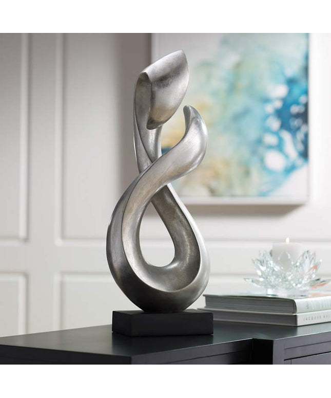 Open Infinity 24 1/2" High Silver Finish Modern Sculpture