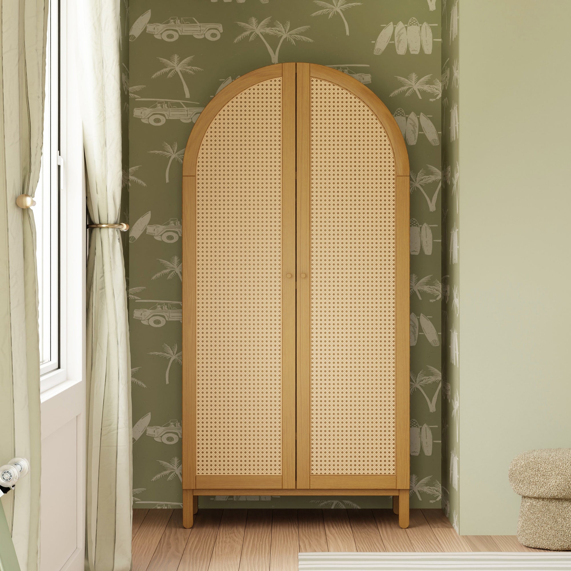 M25929HY,Babyletto Kids,Bondi Cane Armoire Assembled in Honey