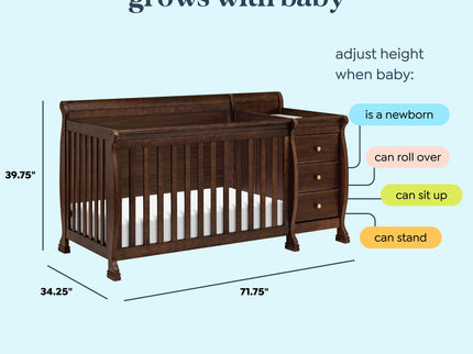 M5582Q,DaVinci,Kalani 4-in-1 Convertible Crib & Changer in Espresso