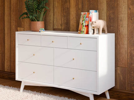 M15916W,Palma 7-Drawer Double Dresser  Assembled in White
