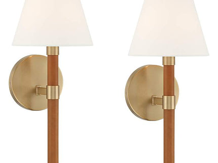 Possini Euro Aniline 17 1/2"H Soft Gold Wall Sconce Set of 2