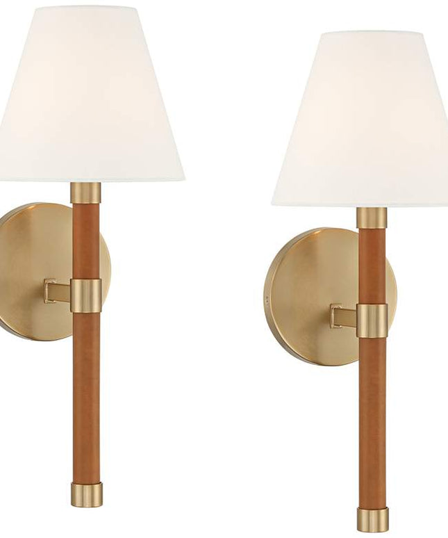 Possini Euro Aniline 17 1/2"H Soft Gold Wall Sconce Set of 2