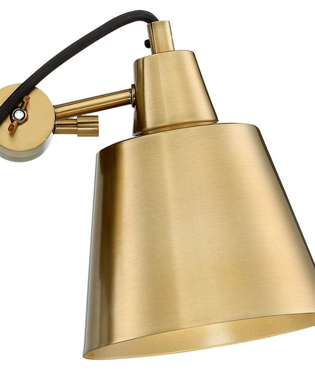 Possini Euro Capetown 8" High Warm Brass Swivel Wall Sconce Set of 2
