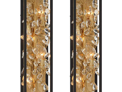 Possini Euro Carrine 24" High Black and Gold Bath Light Set of 2