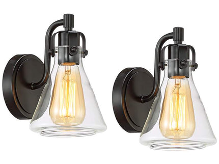 Possini Euro Cindy 8 1/2" High Bronze Beaker Wall Sconce Set of 2