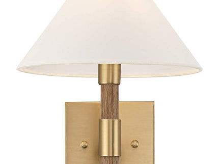 Possini Euro Conrad 11"H Brushed Champagne Wood Wall Sconce Set of 2