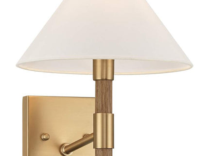 Possini Euro Conrad 11"H Brushed Champagne Wood Wall Sconce Set of 2