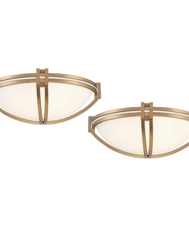 Possini Euro Deco 13 3/4" Wide Soft Gold Wall Sconce Set of 2