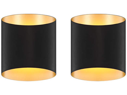 Possini Euro Everard 10" High Black and Gold LED Wall Sconce Set of 2