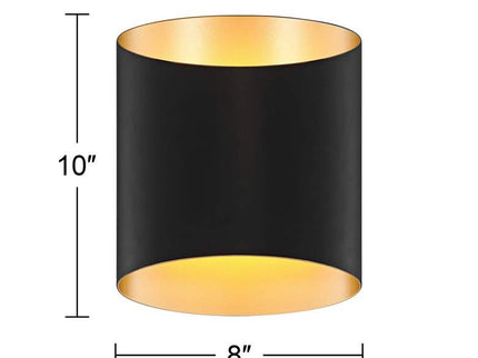 Possini Euro Everard 10" High Black and Gold LED Wall Sconce Set of 2