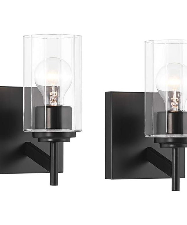 Possini Euro Evette 9 1/4" High Black Wall Sconce Set of 2