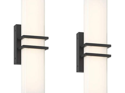 Possini Euro Exeter 17" Wide Black LED Bathroom Vanity Light Set of 2