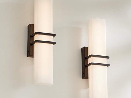 Possini Euro Exeter 17" Wide Black LED Bathroom Vanity Light Set of 2